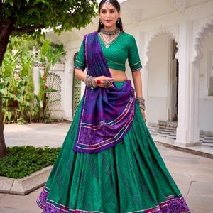 festive indian dresses Blue Floral Festive Silk Knee-Length Dress main image 1