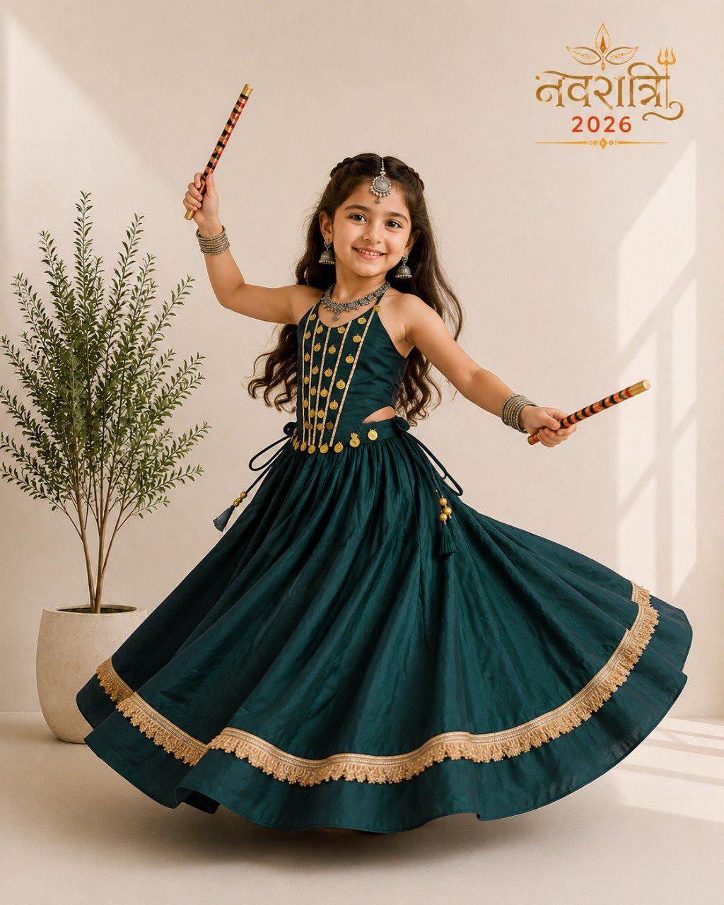 ladies garba dress Ghagra Choli Gujrati Lehenga For Baby Girl For Baby Web Collection: Cut Outs