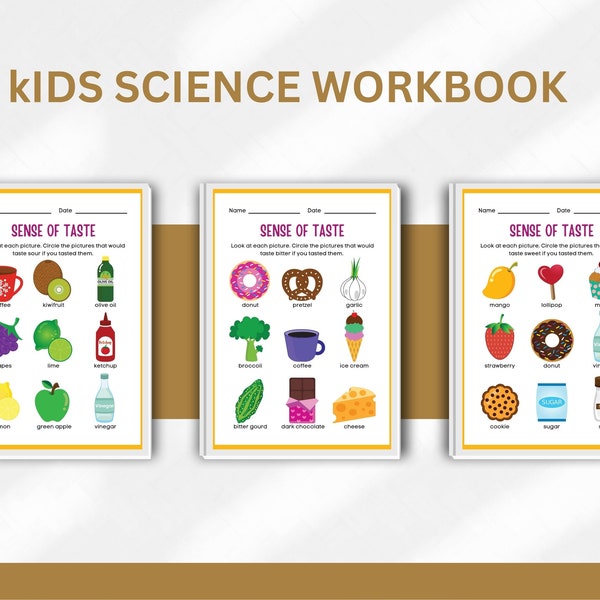 Interactive Sense of Taste Worksheet for Kids - Explore Flavors, Learning Resource for Young Scientists, Educational Fun at Home or School