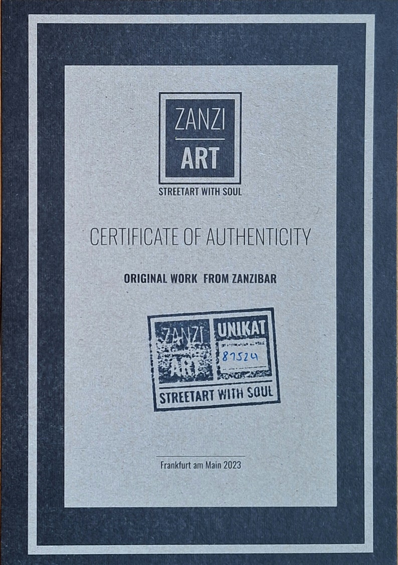 Colorful Buffalo Painting, African Art Wallart, Zanzibar, Big Wall Art, Tanzania, East Africa