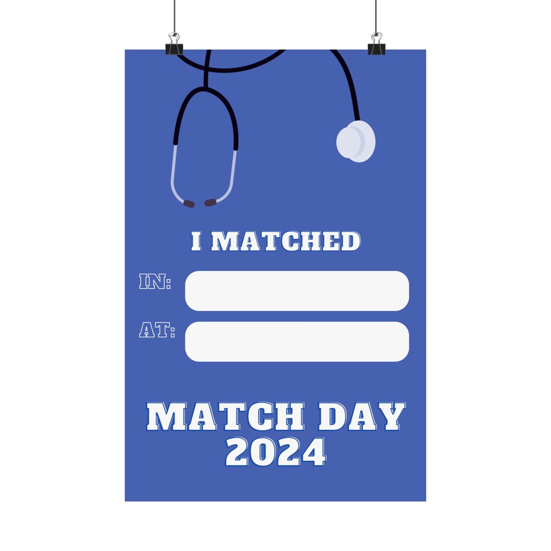 Match Day Residency 2024 Poster Matte Poster in Multiple Etsy