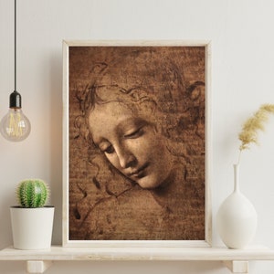 Leonardo Da Vinci La Scapigliata Head Woman Renaissance style PRINTABLE Downloadable