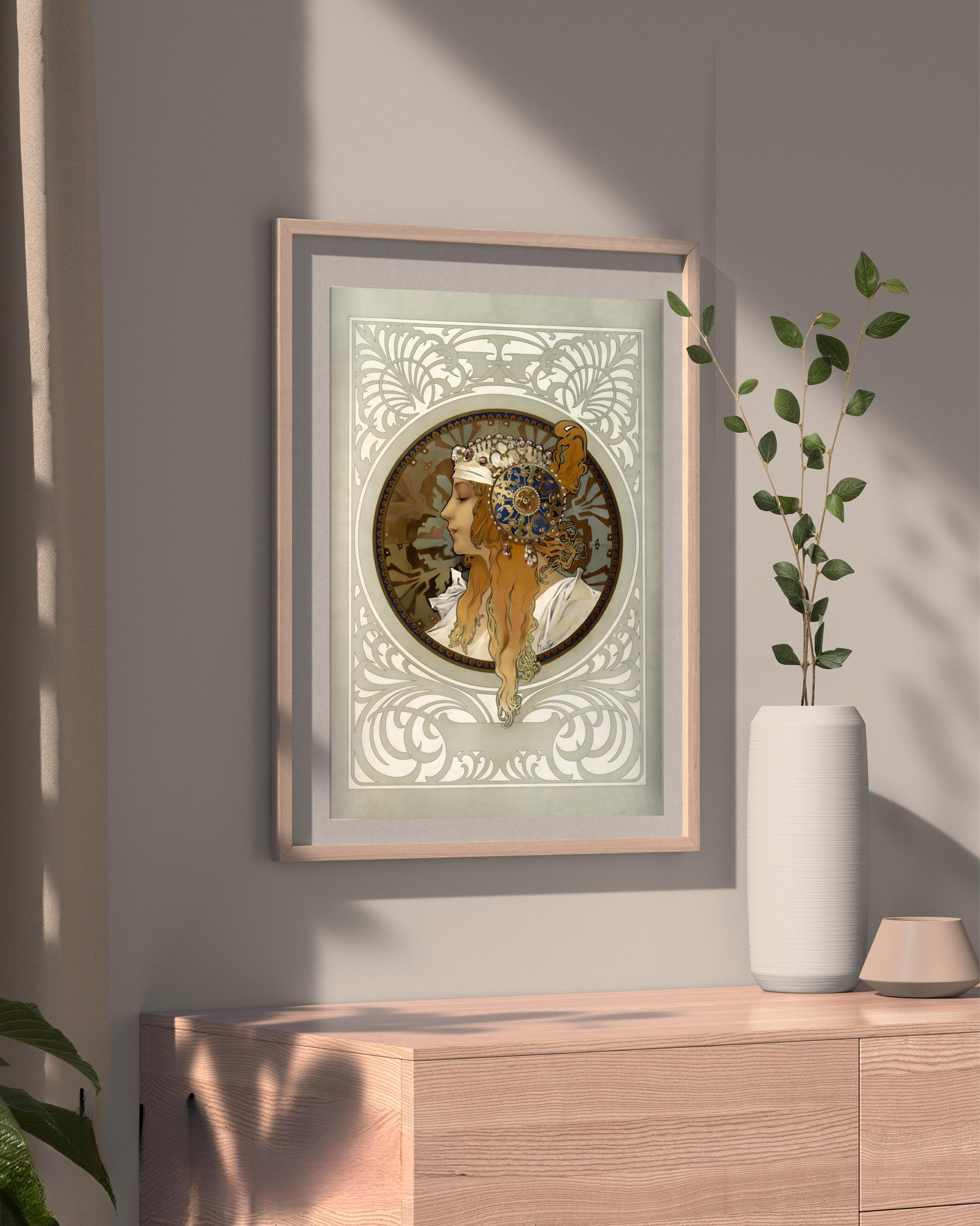 Alphonse Mucha Byzantine Heads Blonde Art Nouveau Digital Print alphonse-mucha-byzantine-heads-blonde-art-nouveau-digital-print