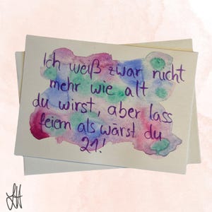 Handgemachte Grußkarte mit Umschlag A6 - Geburtstag / Original