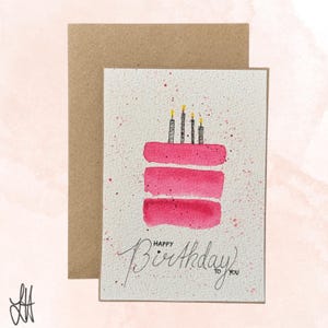 Handgemachte Grußkarte mit Umschlag A6 - Geburtstag / Original - kein Druck