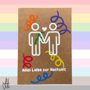 Happy Pride Handgemachte Grußkarte mit Umschlag A6 - Hochzeit / Original - Vinylplott