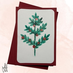 Handgemachte Grußkarte mit Umschlag A6 - Weihnachten / Original / Aquarell