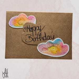 Handgemachte Grußkarte mit Umschlag A6 - Geburtstag / Original