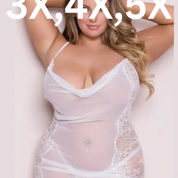 Lingerie Plus size Lingerie Wedding Lingerie 3x 4x 5x Lingerie night gown sexy plus size