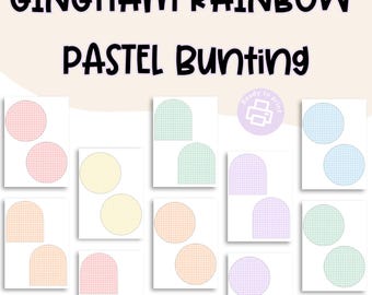 Pastel Gingham Classroom Decor Bunting Banner Bundle (PDF Download)