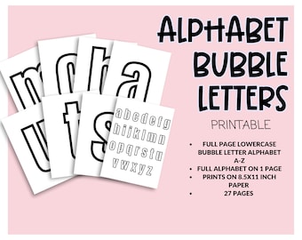 Lettere minuscole stampabili con le bolle: apprendimento dell'alfabeto, lavoretti (download PDF)