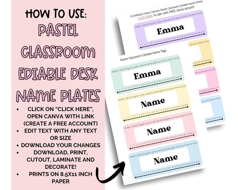 Pastel Editable Name Tags for Students | Pastel Classroom Decor ...