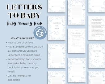 Printable Letters to Baby – Baby Shower Keepsake – Baby Memory Book Pages – Instant Download Baby Shower Printable Games