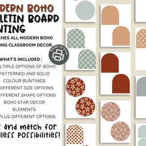Modern Boho Classroom Calming Classroom Boho Class Decor Bunting Bundle | Digital Download | Instant Download | Printable decor