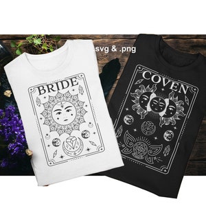 Tarot bride and coven witchy wedding bachelorette svg, png digital graphic download for diy sublimation and Cricut cutting machines