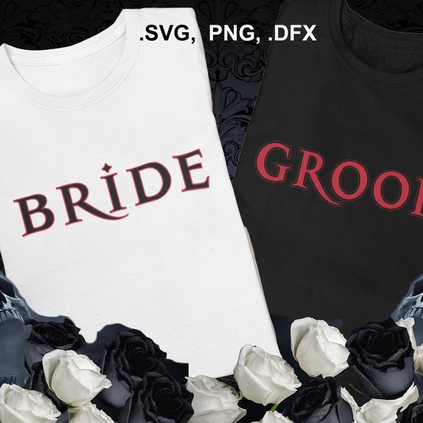 Goth Bride SVG, PNG, DFX and Groom Digital Download