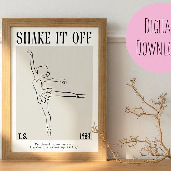 Taylor Swift Art | Minimalist Print | Shake it Off | Dancer | Digital Download