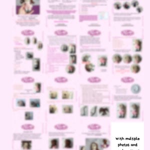 May include: A pink and white instructional guide with multiple photos and explanations. The guide features images of a person with different hairstyles and instructions. The text "with multiple photos and explanations!" is visible.