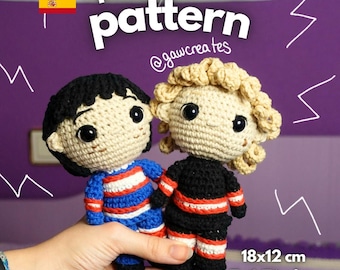 Padrão de crochê - Dupla de Hóquei (Inspirado em Ilya e Shane de Heated Rivalry)