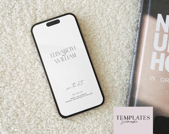 Electronic Save The Date Template, Save The Date Digital, iPhone Invitation, Save The Date Evite, Digital Invite, Ecard, Smartphone Invite