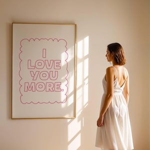 Pink I Love You Wall Printable Trendy Wall Art Girls Bedroom Decor Valentines Love Quote Apartment Aesthetic Dorm Decor Nursery Wall Art