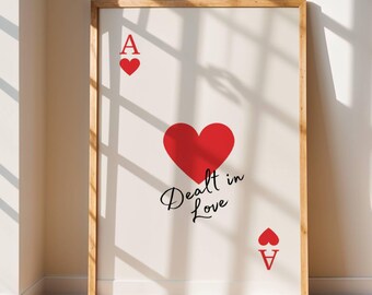 Trendy harten aas poster speelkaart preppy poster kamerdecor games nacht muur decor leuk casino kunst funky muurkunst appartement esthetiek