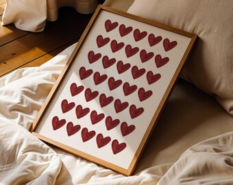 Valentines Day Print Minimal Heart Wall Art Valentine Decor Printable Home Aesthetic Couple Gift Dorm Decor