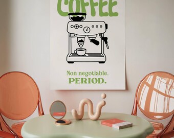 Minimalist Coffee Wall Art Printable Kitchen Decor Neutral Coffee Bar Print Modern Cafe Poster Digital Download