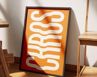 Chaos Poster Wavy Print Typography Print Trendy Wall Art Chaos Wall Art Printable Wall Decor Dorm Decor Typography Poster Preppy Wall Art