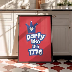 Czwarty Lipca Plakat na ścianę Impreza jak jego 1776 Plakat Szczęśliwego 4 Lipca Apartament Estetyka Amerykański Dzień Niepodległości Wydrukuj Modny Plakat
