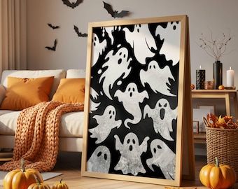 Kids Halloween Decor Home Decor Cute Boo Ghost Print Nursery Halloween Decorations Halloween Printable Wall Poster Kids Spooky Wall Decor