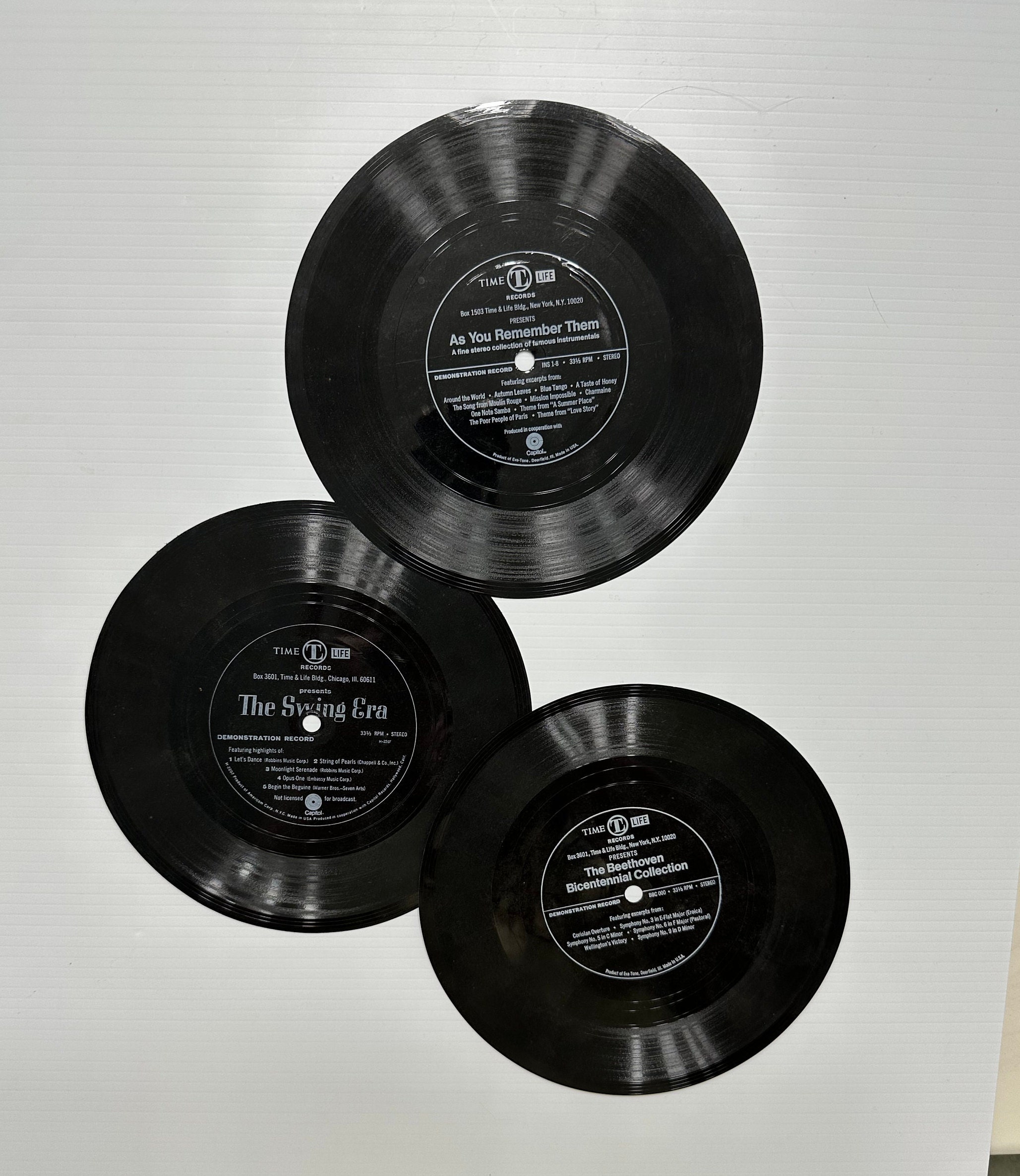 Vintage Set 3 Time Life Flexi Records One-sided Thin Demo