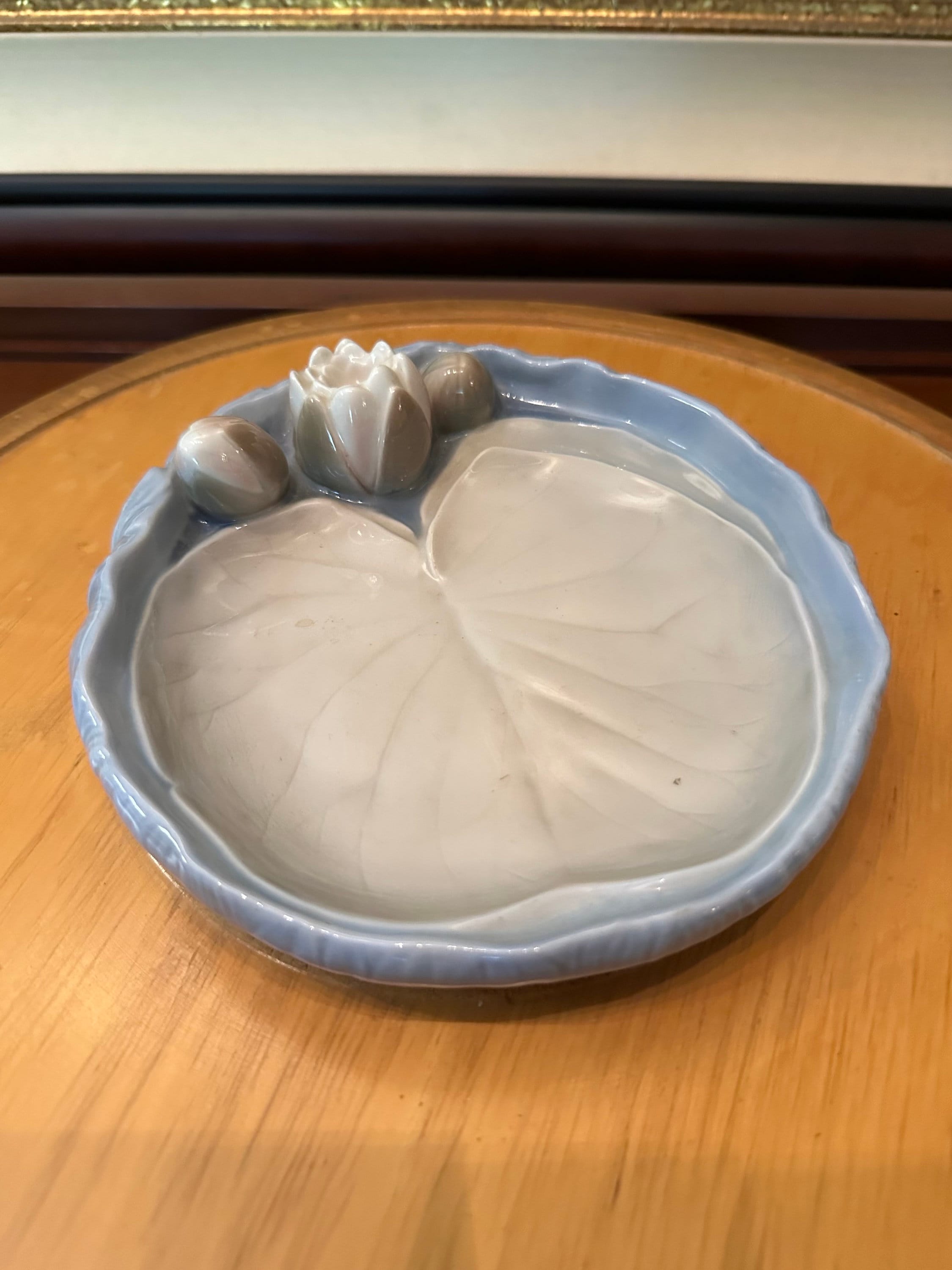 Vintage Bing & Grondahl Porcelain Water Lily Tray: Danish Coastal