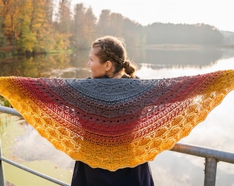 Pirouette with an umbrella - Elegant Crochet Shawl  PDF Pattern Instand Download
