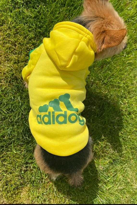 Yellow Adidog Dog Jumper Dog Jacket Pet Accessories Pet Clothes