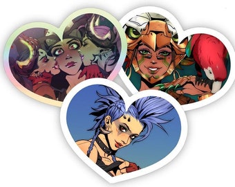Overwatch Heart Sticker: Junker Queen, Mercy, Sombra, Holographic Vinyl