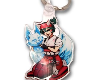 Overwatch Kiriko Keychain Cute kiriko keychain Ita bag decor Gift for Gamers