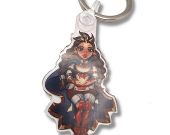 Portachiavi in acrilico di Overwatch Illari, decorazione per borsa, regalo per giocatori