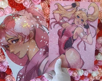 Pink mercy Sakura Kiriko Glitter glossy Glitter print Overwatch