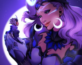 Overwatch Illari & Mercy Art Print Gaming Gift