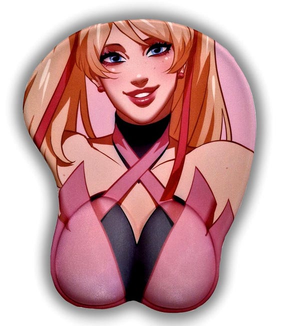 Overwatch Mercy Mouse Pad, Pink Lycra, Silicone Gel Wrist Rest