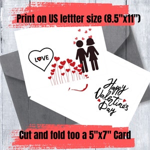 Valentine&#39;s day card printable | Happy Valentine&#39;s day card printable | Valentine&#39;s day