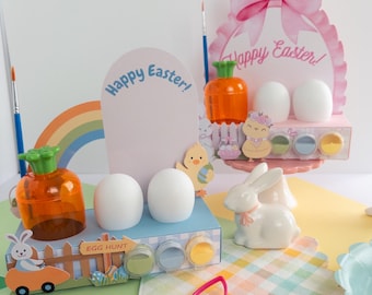 Easter activity box with plastic eggs and painting crafts- party favor box