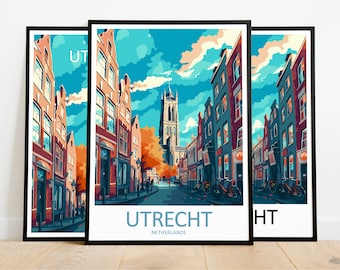 utrecht Travel Print Art utrecht Poster Netherlands Wall Art Decor utrecht Gift utrecht Artwork utrecht Art Netherlands Decor
