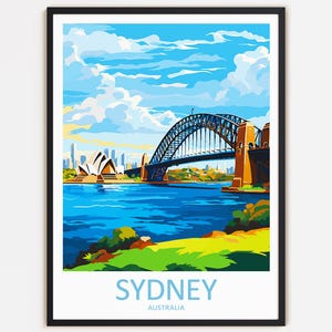 Sydney Reise-Druck Wand-Dekor Wandkunst Sydney Wandbehang Wohnkultur Sydney Geschenk Kunstliebhaber Australien Kunst Dekoration
