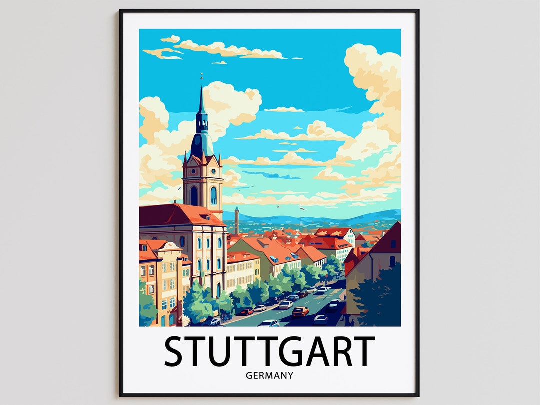 Stuttgart Travel Poster Stuttgart Print Germany Art Print Stuttgart Gift Stuttgart Wall Art