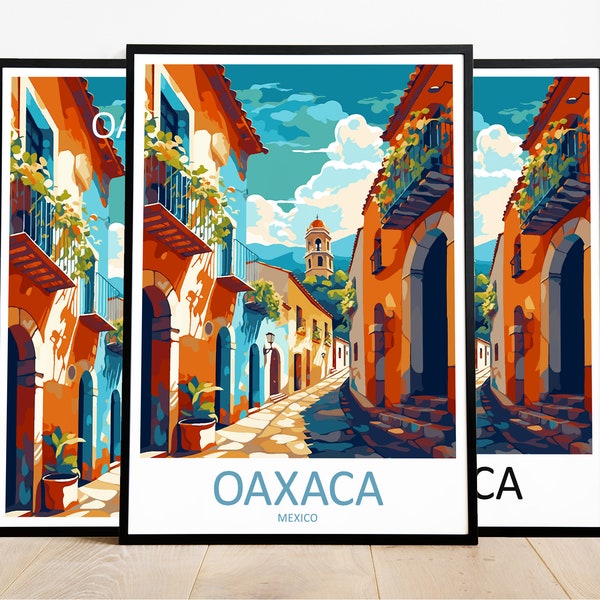 Oaxaca Travel Print Art Oaxaca Poster Mexico Wall Art Decor Oaxaca Gift Oaxaca Artwork Oaxaca Art Mexico Decor