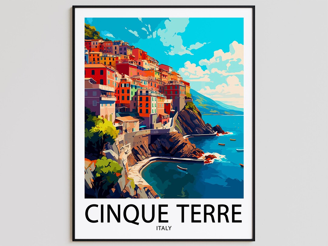 Cinque Terre Travel Poster Cinque Terre Print Italy Art Print Cinque