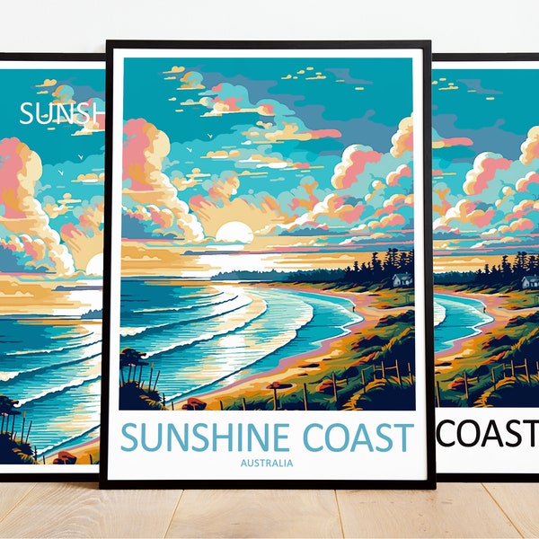 Sunshine Coast Travel Print Sunshine Coast Art Poster Australia Art Print Sunshine Coast Gift Sunshine Coast Wall Art Sunshine Coast Artwork