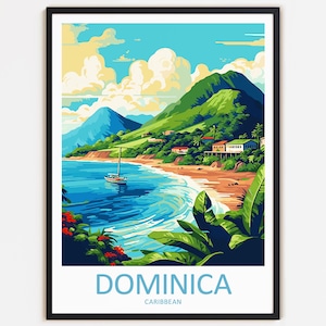 Dominica Travel Print Wall Decor Wall Art Dominica Wall Hanging Home Décor Dominica Gift Art Lovers Caribbean Art Home Decoration